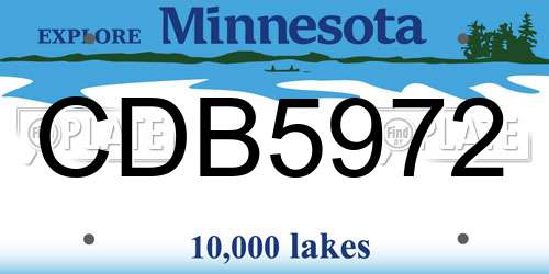CDB5972 Minnesota License Plate