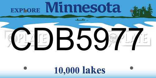 CDB5977 Minnesota License Plate