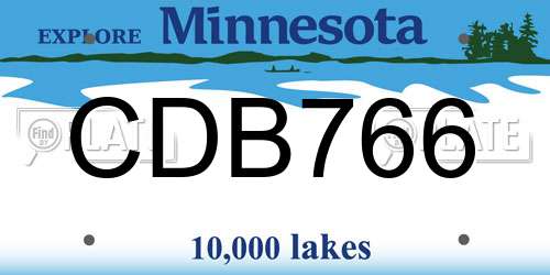 CDB766 Minnesota License Plate