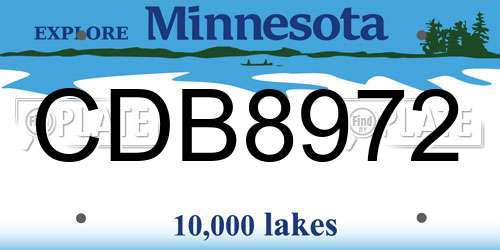 CDB8972 Minnesota License Plate