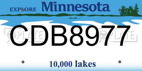 CDB8977 Minnesota License Plate