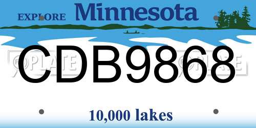 CDB9868 Minnesota License Plate