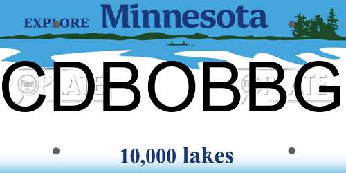 CDBOBBG Minnesota License Plate