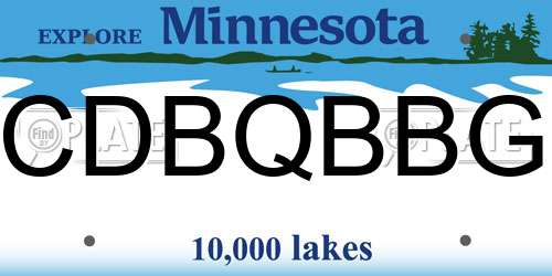 CDBQBBG Minnesota License Plate