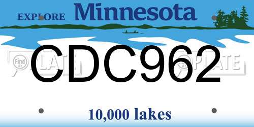 CDC962 Minnesota License Plate