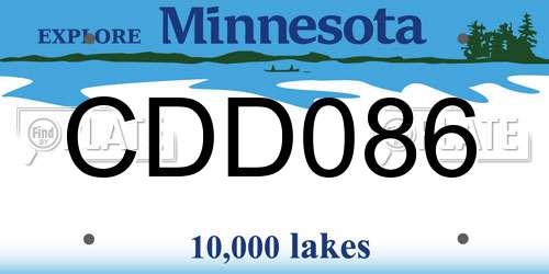 CDD086 Minnesota License Plate