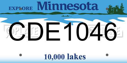 CDE1046 Minnesota License Plate