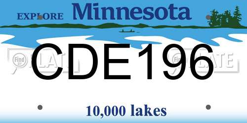 CDE196 Minnesota License Plate