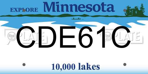 CDE61C Minnesota License Plate