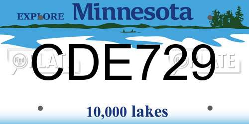 CDE729 Minnesota License Plate