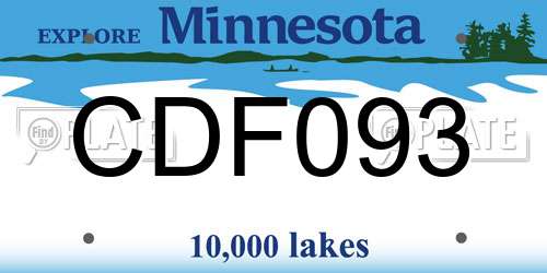 CDF093 Minnesota License Plate