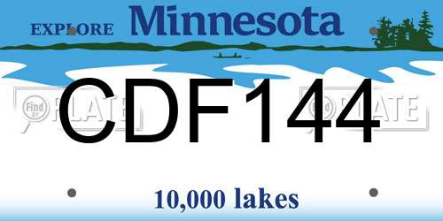 CDF144 Minnesota License Plate
