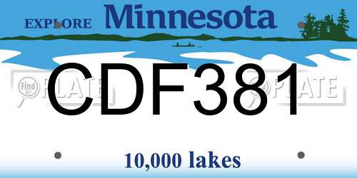 CDF381 Minnesota License Plate