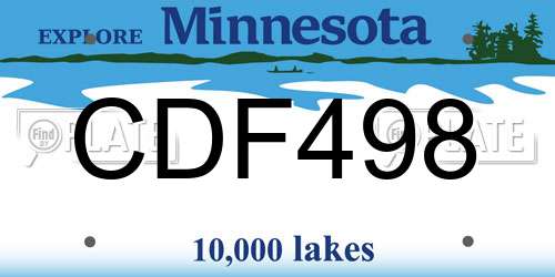 CDF498 Minnesota License Plate