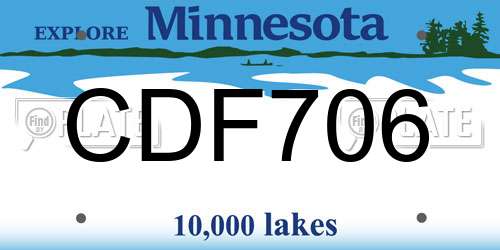 CDF706 Minnesota License Plate