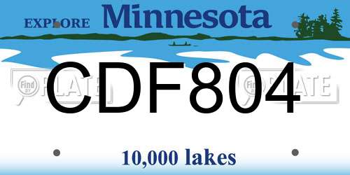CDF804 Minnesota License Plate