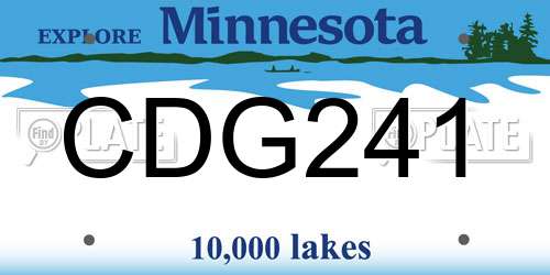 CDG241 Minnesota License Plate
