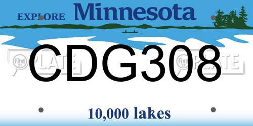 CDG308 Minnesota License Plate