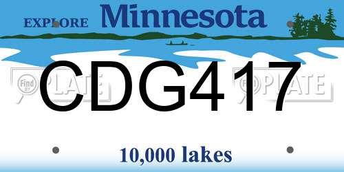 CDG417 Minnesota License Plate