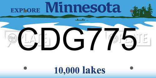 CDG775 Minnesota License Plate