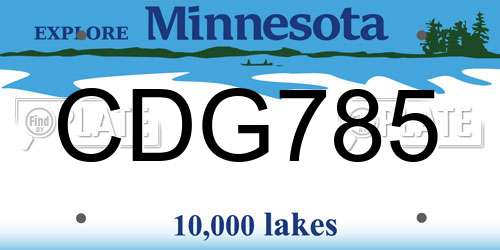 CDG785 Minnesota License Plate