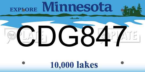 CDG847 Minnesota License Plate