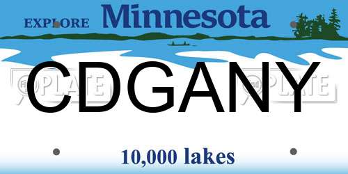 CDGANY Minnesota License Plate