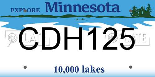 CDH125 Minnesota License Plate