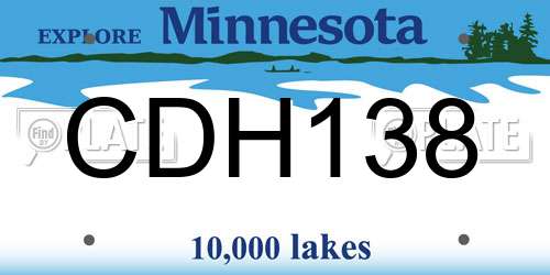 CDH138 Minnesota License Plate