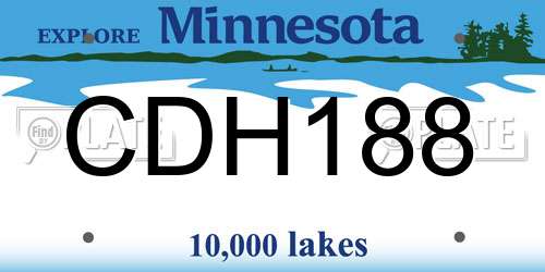 CDH188 Minnesota License Plate