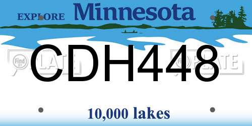 CDH448 Minnesota License Plate