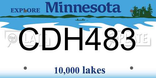 CDH483 Minnesota License Plate