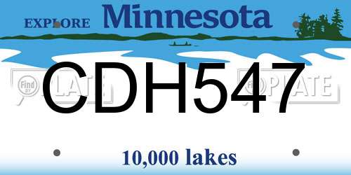 CDH547 Minnesota License Plate