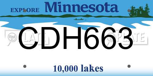 CDH663 Minnesota License Plate