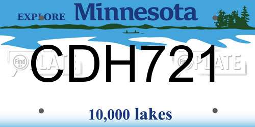 CDH721 Minnesota License Plate
