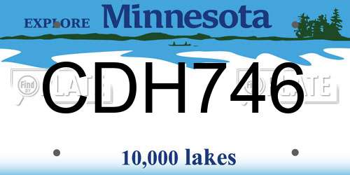 CDH746 Minnesota License Plate