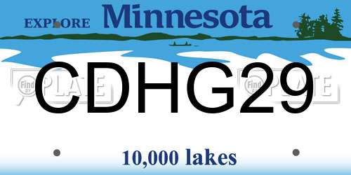 CDHG29 Minnesota License Plate