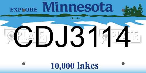CDJ3114 Minnesota License Plate