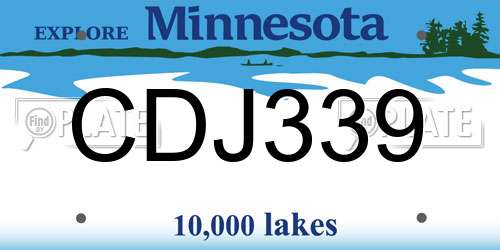 CDJ339 Minnesota License Plate