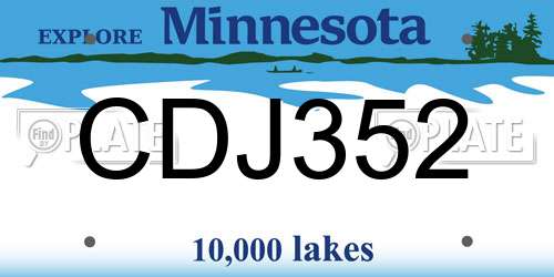 CDJ352 Minnesota License Plate