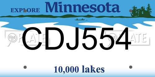 CDJ554 Minnesota License Plate