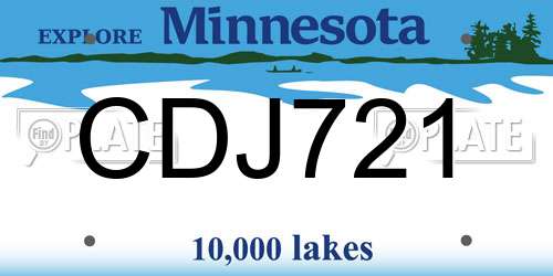 CDJ721 Minnesota License Plate