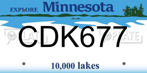 CDK677 Minnesota License Plate