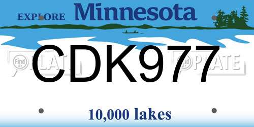 CDK977 Minnesota License Plate