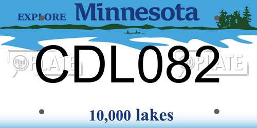 CDL082 Minnesota License Plate