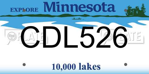 CDL526 Minnesota License Plate