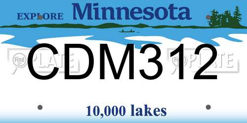 CDM312 Minnesota License Plate