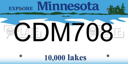 CDM708 Minnesota License Plate