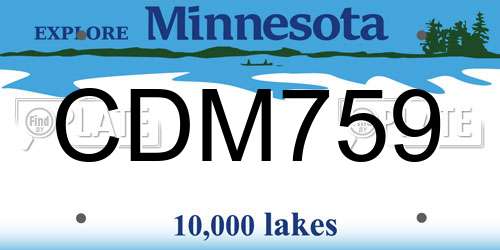 CDM759 Minnesota License Plate