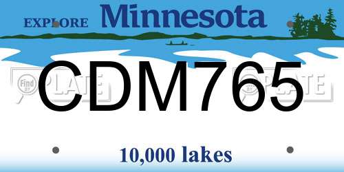CDM765 Minnesota License Plate